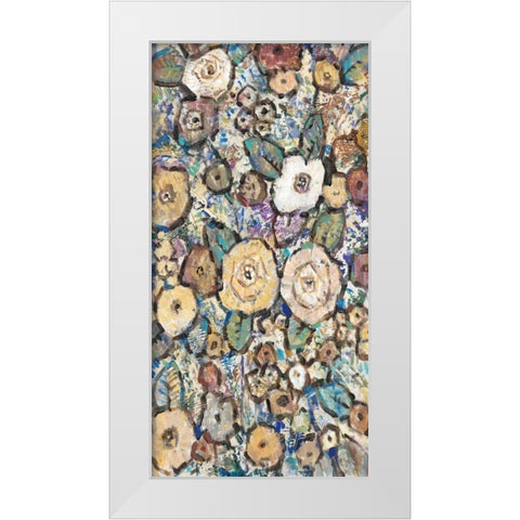 Decorative Flowers II White Modern Wood Framed Art Print by OToole, Tim