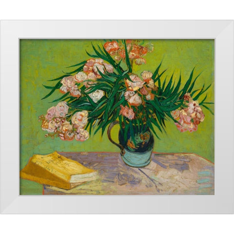 Oleanders White Modern Wood Framed Art Print by Van Gogh, Vincent