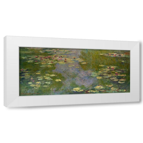 Water Lilies I White Modern Wood Framed Art Print by Monet, Claude