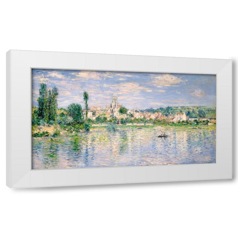 Vetheuil in Summer White Modern Wood Framed Art Print by Monet, Claude