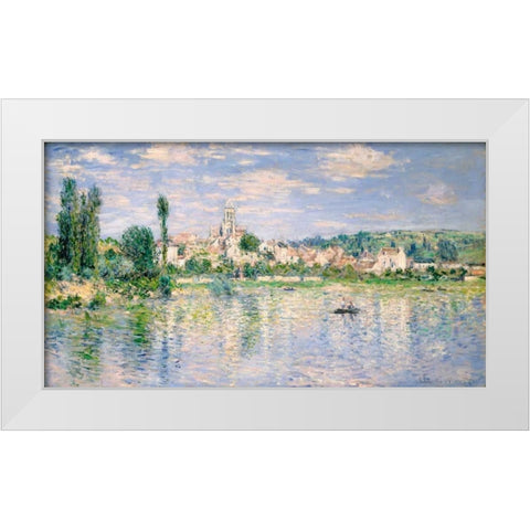 Vetheuil in Summer White Modern Wood Framed Art Print by Monet, Claude