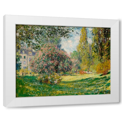Landscape-The Parc Monceau White Modern Wood Framed Art Print by Monet, Claude