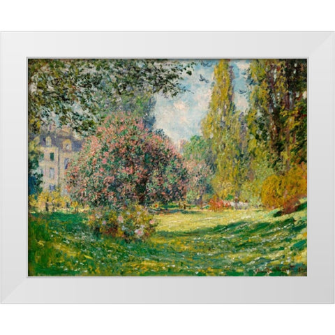 Landscape-The Parc Monceau White Modern Wood Framed Art Print by Monet, Claude