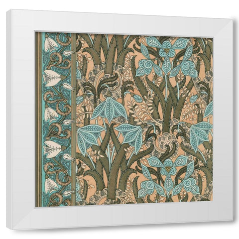 Nouveau Textile Motif I White Modern Wood Framed Art Print by Vision Studio