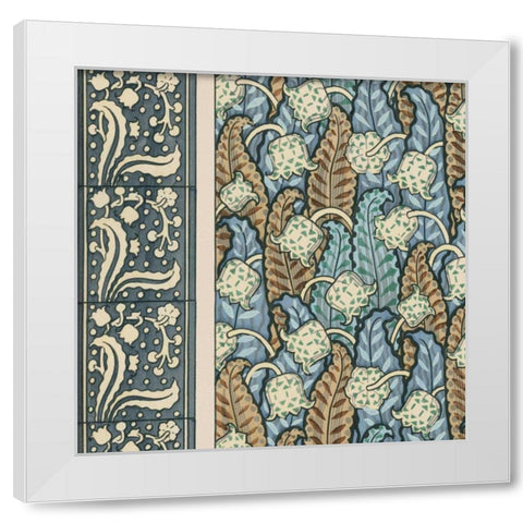 Nouveau Textile Motif IV White Modern Wood Framed Art Print by Vision Studio