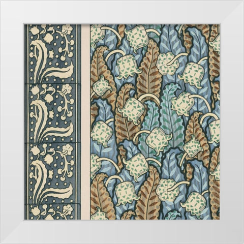 Nouveau Textile Motif IV White Modern Wood Framed Art Print by Vision Studio