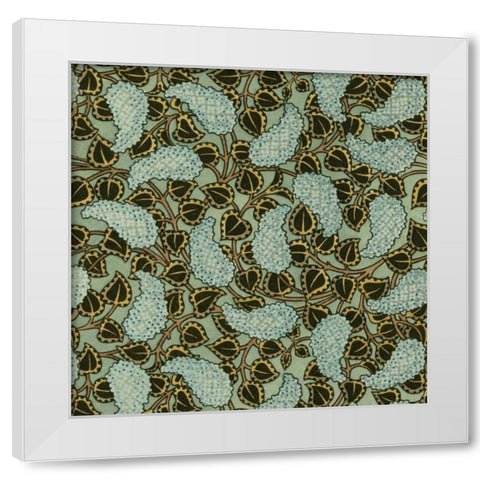 Nouveau Textile Motif V White Modern Wood Framed Art Print by Vision Studio