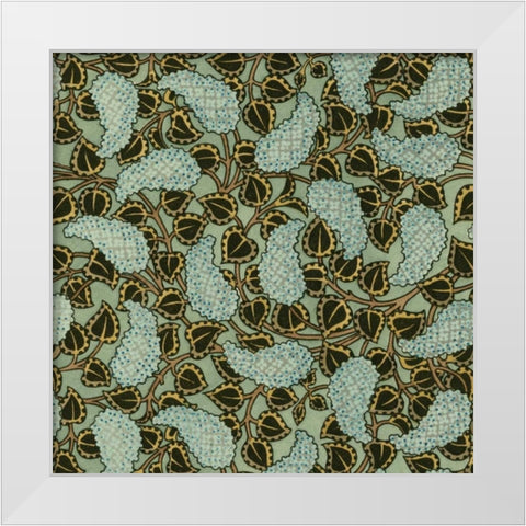 Nouveau Textile Motif V White Modern Wood Framed Art Print by Vision Studio