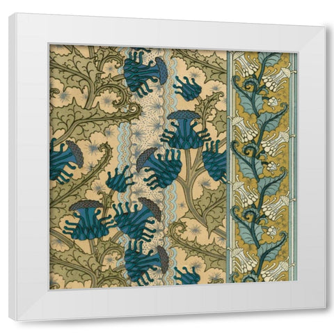 Nouveau Textile Motif VI White Modern Wood Framed Art Print by Vision Studio