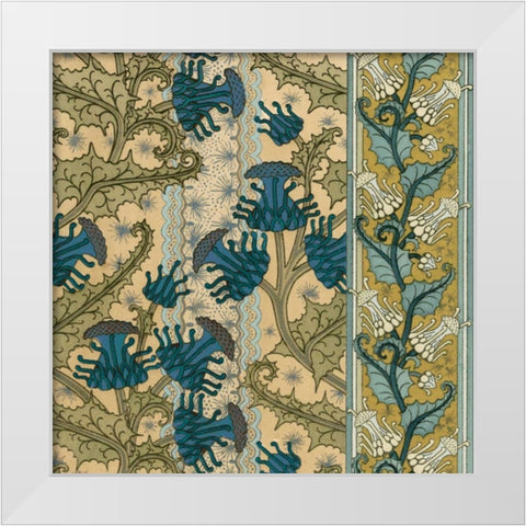 Nouveau Textile Motif VI White Modern Wood Framed Art Print by Vision Studio