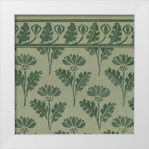 Nouveau Textile Motif VII White Modern Wood Framed Art Print by Vision Studio