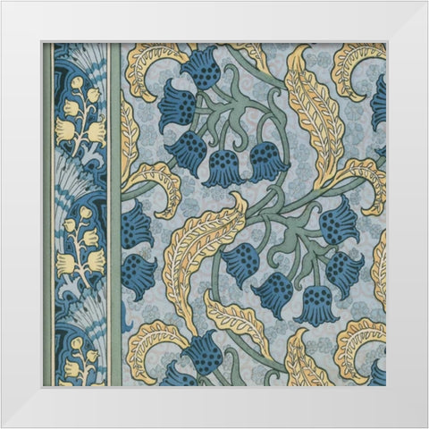 Nouveau Textile Motif VIII White Modern Wood Framed Art Print by Vision Studio
