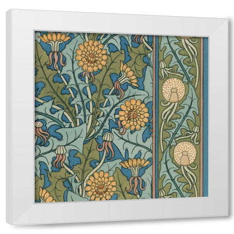 Nouveau Textile Motif IX White Modern Wood Framed Art Print by Vision Studio