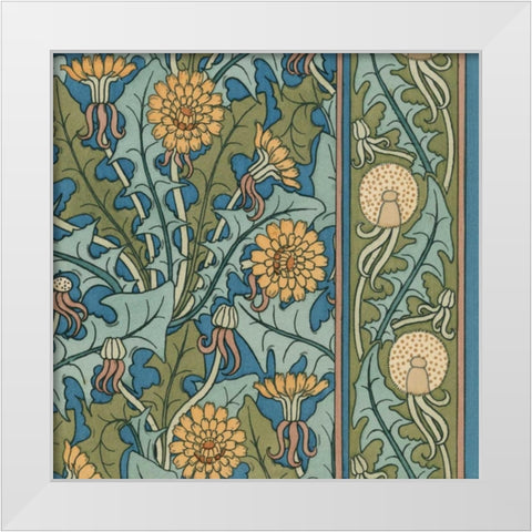 Nouveau Textile Motif IX White Modern Wood Framed Art Print by Vision Studio