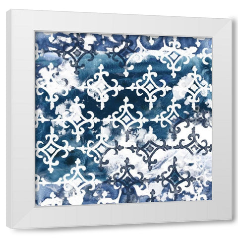 Indigo Impression VIII White Modern Wood Framed Art Print by Vess, June Erica