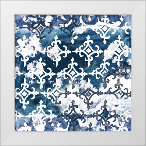 Indigo Impression VIII White Modern Wood Framed Art Print by Vess, June Erica