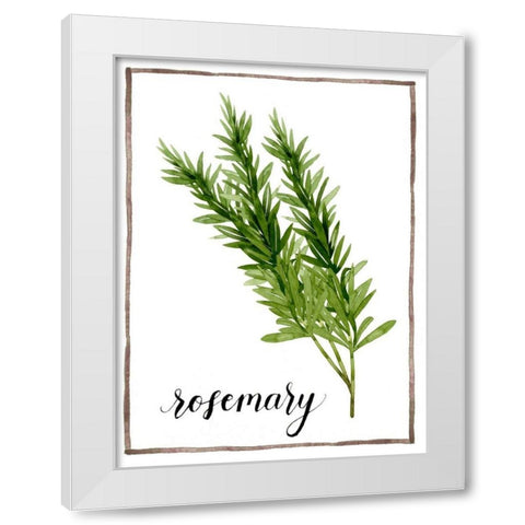 Watercolor Herbs V White Modern Wood Framed Art Print by Popp, Grace