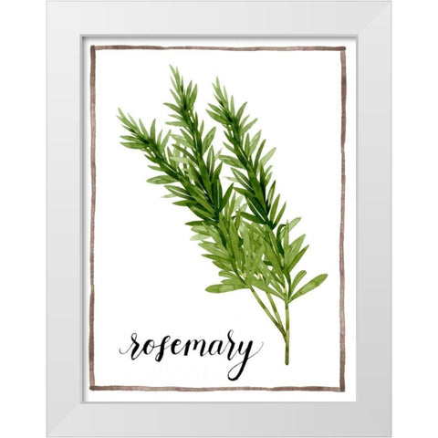 Watercolor Herbs V White Modern Wood Framed Art Print by Popp, Grace