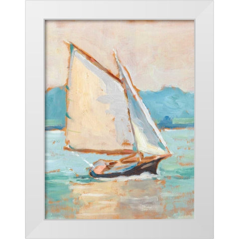 Contemporary Yacht II White Modern Wood Framed Art Print by Harper, Ethan