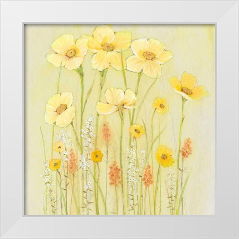 Soft Spring Floral I White Modern Wood Framed Art Print by OToole, Tim