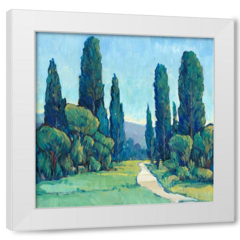 Cypress Path II White Modern Wood Framed Art Print by OToole, Tim