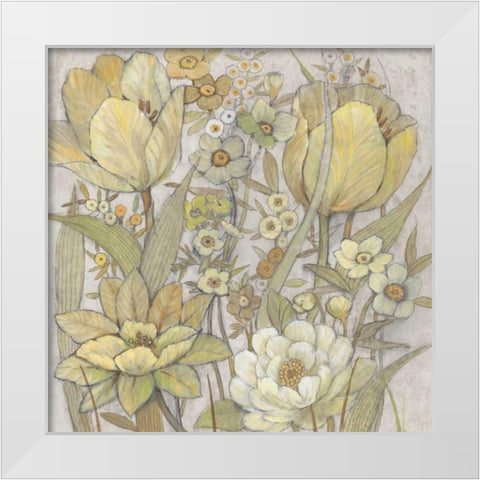 Mix Floral I White Modern Wood Framed Art Print by OToole, Tim