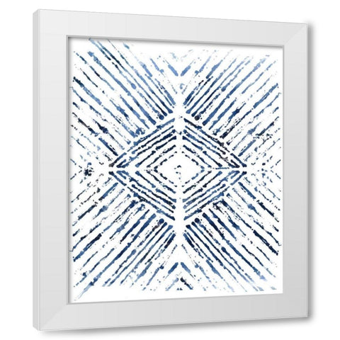 Indigo Ink Motif VI White Modern Wood Framed Art Print by Vess, June Erica