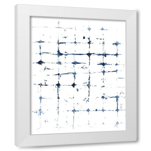 Indigo Ink Motif VII White Modern Wood Framed Art Print by Vess, June Erica