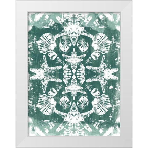 Sea Green Kaleidoscope I White Modern Wood Framed Art Print by Vess, June Erica