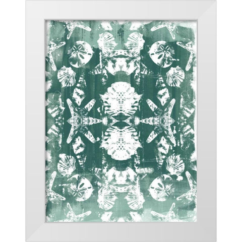Sea Green Kaleidoscope II White Modern Wood Framed Art Print by Vess, June Erica