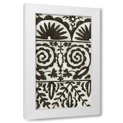 Flamenco Pattern I White Modern Wood Framed Art Print by Zarris, Chariklia