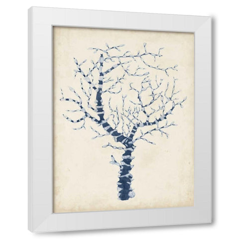 Indigo Coral II White Modern Wood Framed Art Print by Vision Studio