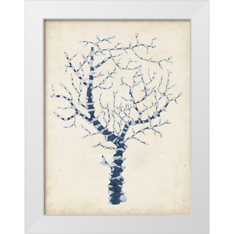 Indigo Coral II White Modern Wood Framed Art Print by Vision Studio