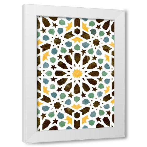 Zellige Board I White Modern Wood Framed Art Print by Saunders, Alonzo