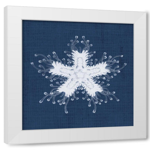 Sea Anemone on Indigo III White Modern Wood Framed Art Print by Vision Studio