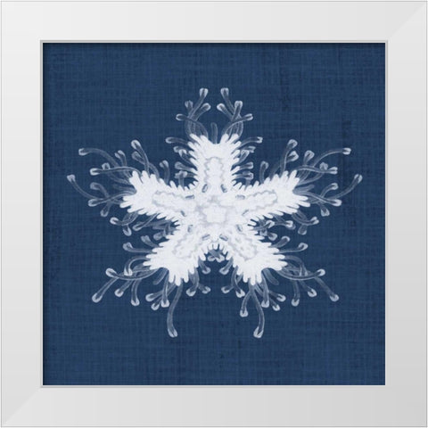 Sea Anemone on Indigo III White Modern Wood Framed Art Print by Vision Studio