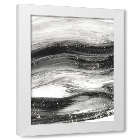 Black Waves II White Modern Wood Framed Art Print by Harper, Ethan