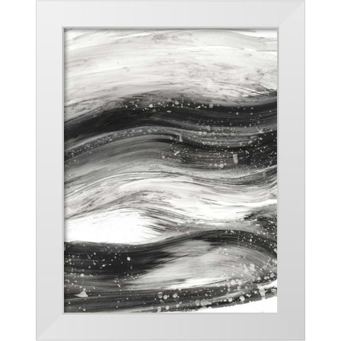 Black Waves II White Modern Wood Framed Art Print by Harper, Ethan