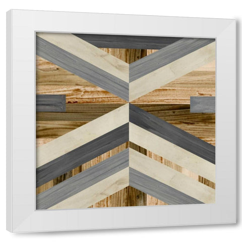 Geometric Inlay I White Modern Wood Framed Art Print by Vess, June Erica