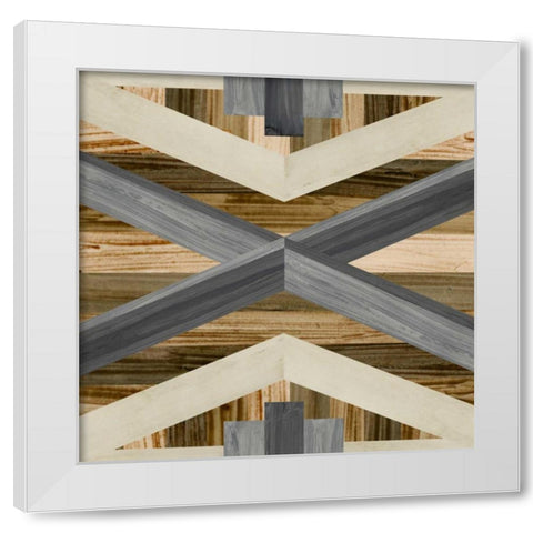 Geometric Inlay III White Modern Wood Framed Art Print by Vess, June Erica