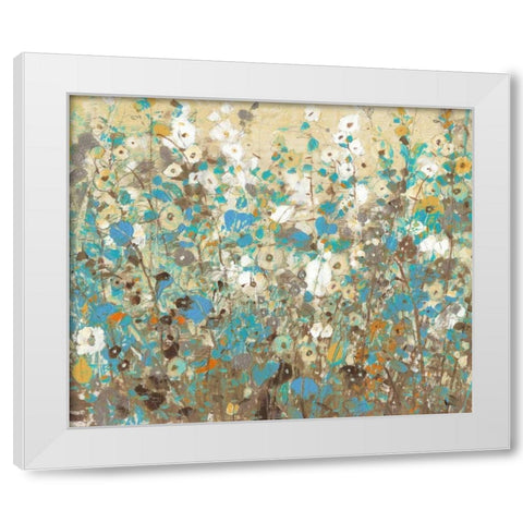 Flowering Vines I White Modern Wood Framed Art Print by OToole, Tim