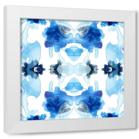 Blue Kaleidoscope I White Modern Wood Framed Art Print by Vess, June Erica