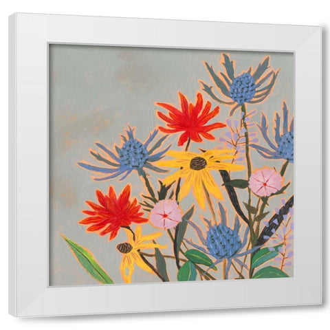 Thistle Bouquet I White Modern Wood Framed Art Print by Borges, Victoria