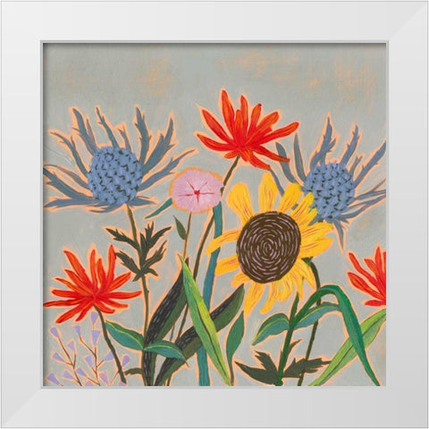 Thistle Bouquet II White Modern Wood Framed Art Print by Borges, Victoria