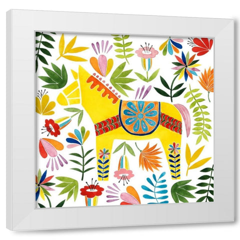 Festive Otomi III White Modern Wood Framed Art Print by Popp, Grace