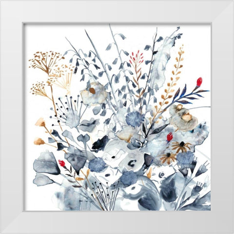 Indigo and Ochre I White Modern Wood Framed Art Print by Borges, Victoria