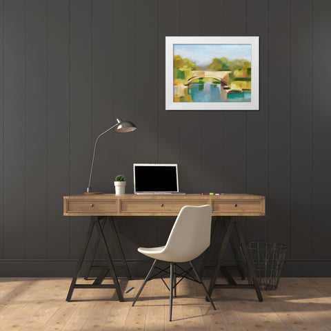 Park Bridge I White Modern Wood Framed Art Print by Harper, Ethan