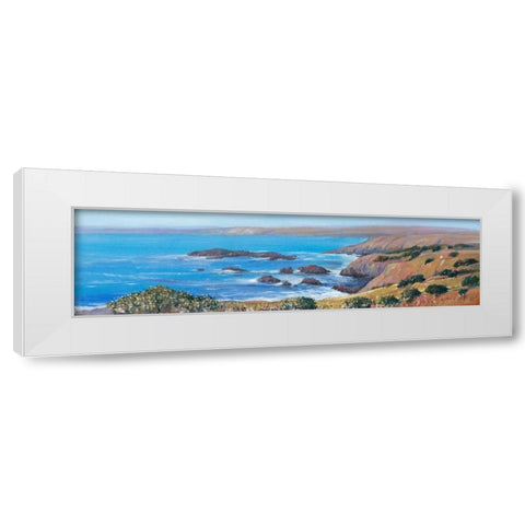 Panoramic Ocean View I White Modern Wood Framed Art Print by OToole, Tim