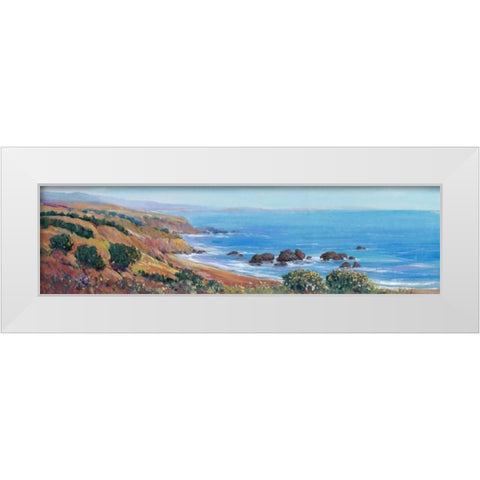 Panoramic Ocean View II White Modern Wood Framed Art Print by OToole, Tim