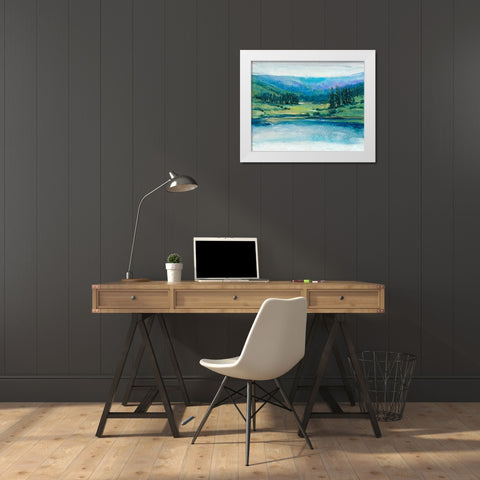 Mountain Lake I White Modern Wood Framed Art Print by OToole, Tim